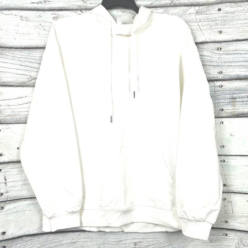 Chicyea Womens Graphic Hoodie White Pullover XL